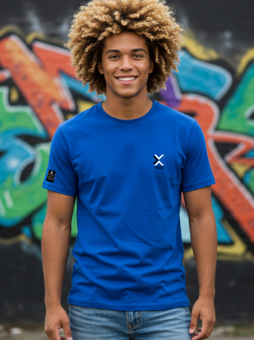 Camiseta Masculina Poligo Medoo Azul Premium