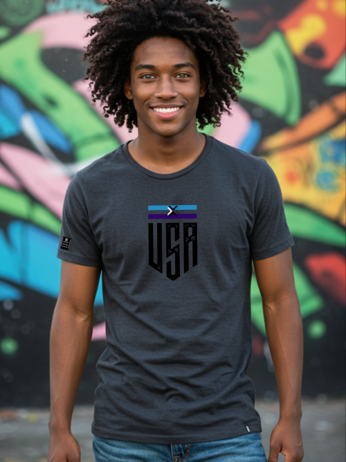 Camiseta Masculina Urban USA Shield Preta