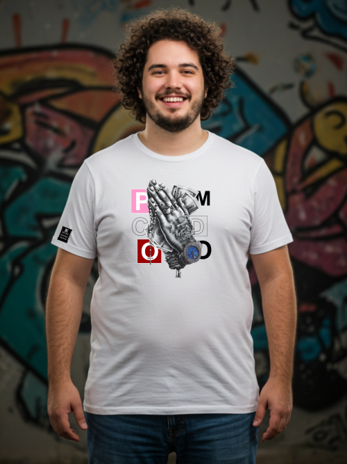 Camiseta Masculina PRAY & GOD Streetwear Estampa Premium