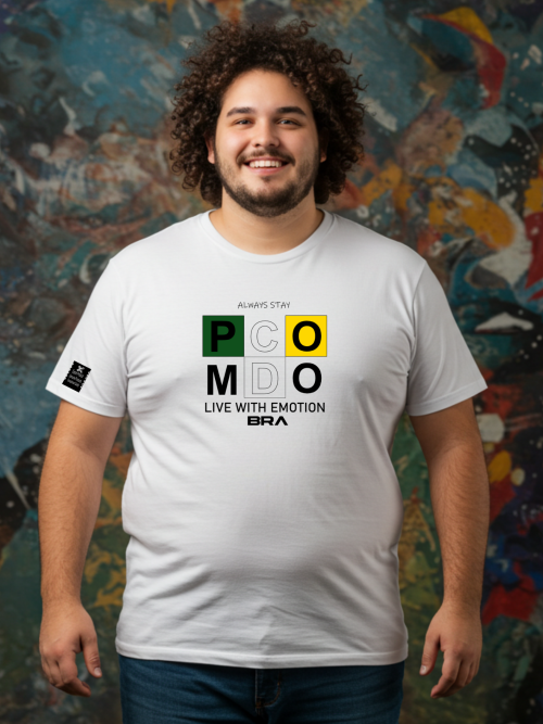 Camiseta Masculina Branca Logo PCMO Casual