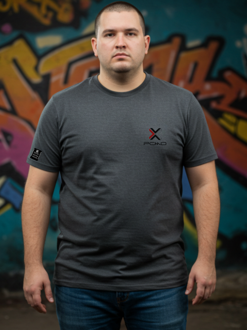 Camiseta Masculina Pouco Medo X Sport - Chumbo
