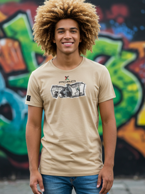 Camiseta Masculina Estampa Dólar Amassado PCMO