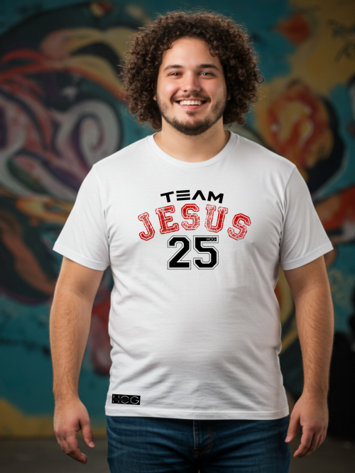 Camiseta Team Jesus 25 - Edição Especial Branca