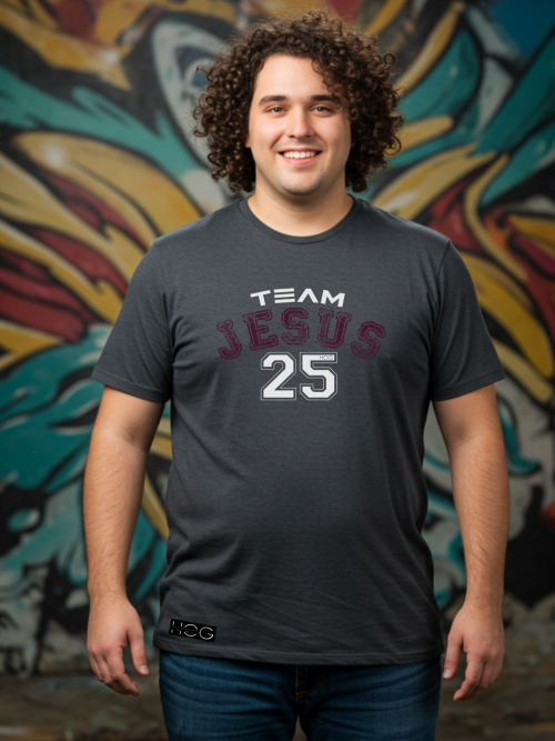 Camiseta Cristã Team Jesus 25 - Grafite
