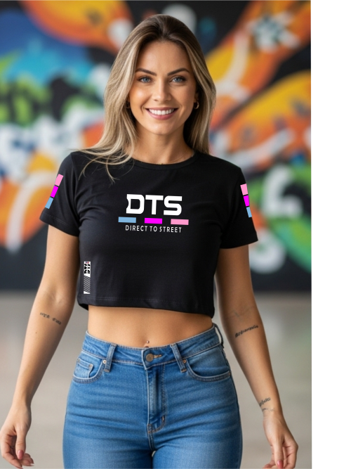 Cropped Feminino DTS Direct To Street Baby Look Streetwear Algodao Premium