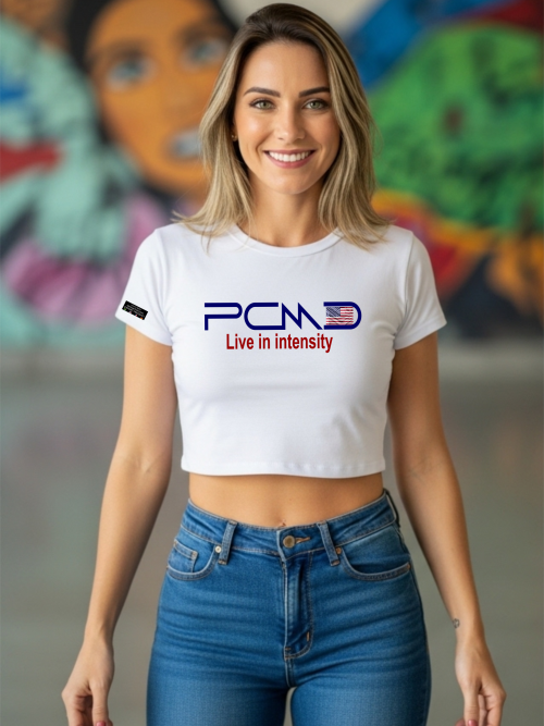 Cropped Feminino PCMD Live in Intensity - Branco