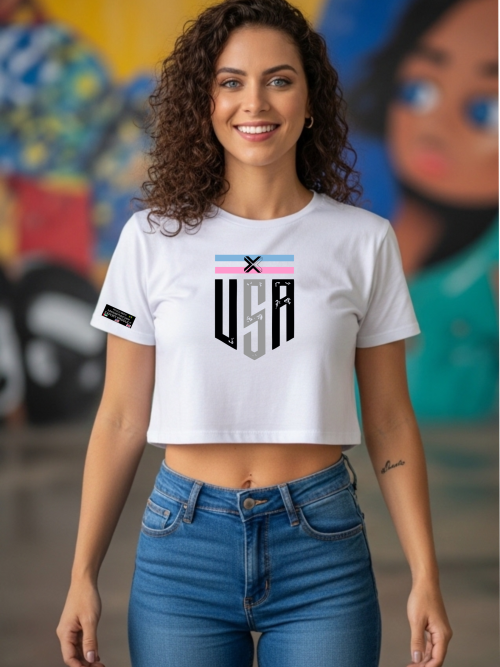 Cropped Feminino USA Baby Look Streetwear PCMO Premium Moda Verão