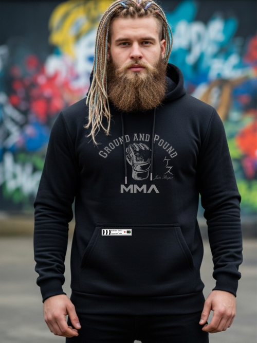 Moletom Masculino Ground And Pound MMA Jiu Jitsu Canguru APAG